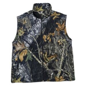 Vintage 90s Coyote Real Tree‎ Camo Fleece Vest Zip-Up Jacket Mens L